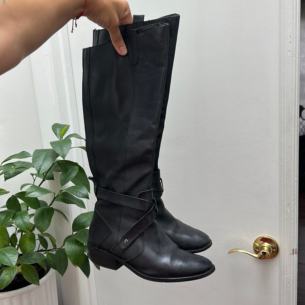 Real Leather Black Boots